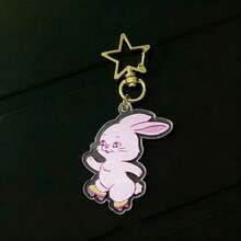 新款牛仔裤卡通人物钥匙扣，Haerin、Hanni、Danielle、Minji、Hyein 动物毛绒可爱学生背包吊坠，最佳朋友钥匙扣包饰，生日礼物，节日礼物 - 彩色 - 查看 9