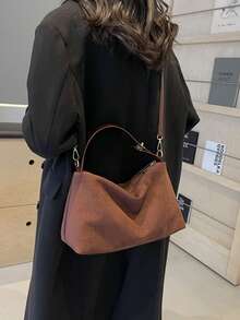 ‌Luxury Milk Chocolate Suede Hobo Bag - Buttery Soft, Cloud-Lightweight & Anti-Scratch, Your Essential Day-To-Night Companion For Work & Travel