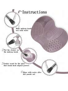 1pc Silicone Make Up Brush Cleaning Mat, Makeup Brush Cleaner Mats, Cosmetic Cleaning Pads, Portable Washing Tool With Suction Cup For Makeup Cosmetic Brushes, Drying Washing Tool, Suitable For Makeup Brush, Makeup Sponge, Powder Puff