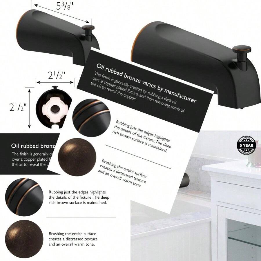 Design House Bathtub Diverter Spout 1/2in. SlipFit OilRubbed Bronze 5.34 In. L X 2.5 In. W X 2.8 In. H 522938