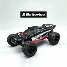 1:8 Scale Full Scale High Speed RC Car, 2.4Ghz Fernbedienung Lkw, All Terrain Anwendung, Lenkung Dual Rate Einstellung, Fahrrichtung Einstellung, Lenkung Trimming, Verstellbare Stoßdämpfung, Anti-Rutsch Verschleißfeste Reifen, Unabhängige Stoßdämpfung, Geburtstag Weihnachten Ostergeschenke - Schwarz - Übersicht 13