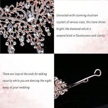 Silver Wedding Crystal Tiaras And Crowns For Women, Bride Royal Queen Headband Princess Quinceanera Headpieces For Birthday Prom Pageant Party - Rose Gold - View 7