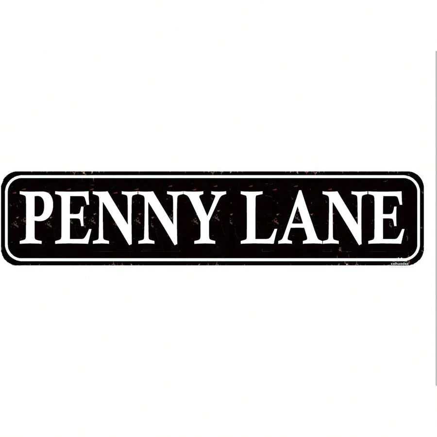 Penny Lane Sign Street Sign Rustic Sign For Door Name Plate Plaque Home ...