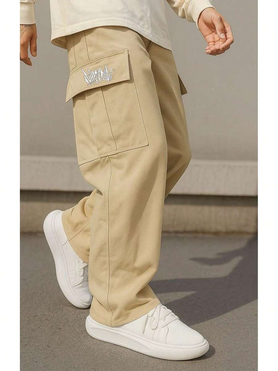 Beige Twill Cargo Pants - 米色 - 查看 1