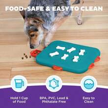 Outward Hound By Nina Ottosson Multipuzzle Level 4 Expert Dog Treat Puzzle For Enrichment, Blue - ColorB - 查看 5