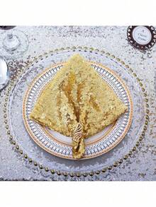 1 bucată față de masă cu sclipici auriu/argintiu, husă de masă metalică strălucitoare pentru petrecere de aniversare, Halloween, nuntă, decor pentru banchete la hotel, stil nordic