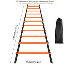 1pc Agility Ladder Speed Training Equipment, Suitable For Soccer Training, Footwork, Coordination And Explosiveness, Applicable For Field, Sand, Home Workout And Gym - Orange - View 10