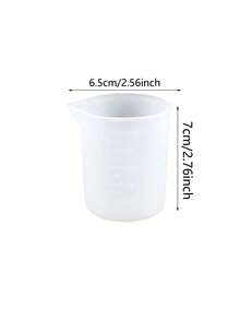 2pcs/5pcs/6pcs Silicone Measuring Cup, 100ml Silicone Cup Resin Non-Stick Mixing Cup Resin Measuring Cup Tool, Accurate Calibration, Resin DIY Process - White - View 2