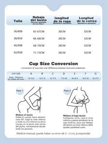 4Pzs Brassiere push up sostén 3/4 con tirantes y almohadilla, Sujetador cómodo y elegante para mujer,Blanco, negro, rojo y beige - 5008 - Ver 2
