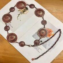 Simple Hollow Metal Circular Waist Chain For Women, Fashion Versatile Elegant Dress Waist Belt Decoration Summer