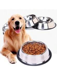 2-Pack Stainless Steel Dog Bowls, Dog Food Bowls, Dog Water Bowls For Medium And Large Dogs, Non-Slip, Stackable Pet Bowls, Dog Feeding Bowls - 銀色 - 查看 2