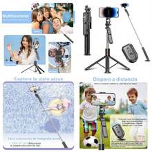 Tripie para Celular 170, Selfie Stick Extensible con Control Remoto, Palo Selfie Universal para 1615141312, Android, Cmara Digital - inicial - Ver 1