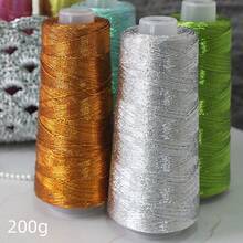 200g 细金银纱包芯线闪亮钩针钢丝球线金属手工编织 DIY 手提包钱包针线，1mm 包芯金银线，钩针线用于手工编织、编织、帽子、鞋子、靠垫和包包，非常适合 DIY 项目和礼物 - 彩色 - 查看 5