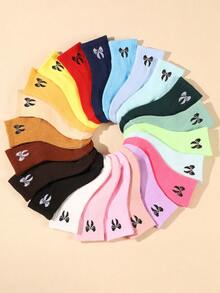 10 Pairs Kids Random Candy Color Bowknot Sports Casual Mid-Calf Socks, Warm For Autumn/Winter