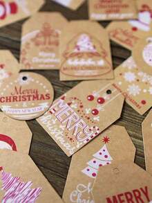 20pcs Assorted Christmas Greeting Cards - Santa Claus & Reindeer Designs, Christmas Gift Tags - Holiday Atmosphere Labels, Suitable For Gifts, Party Decorations And Supplies