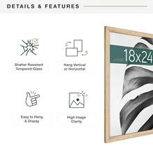 Studio Gallery 18x24 Poster Frame Natural Woodgrain, Vertical & Horizontal Wall Hanging Large Picture Frame For Photos, Posters & Art Prints (1-Pack){"Style":"1-Pack","Color_name":"NaturalWoodgrain","Size_name":"18X24"} - 天然木紋18X24 - 查看 7