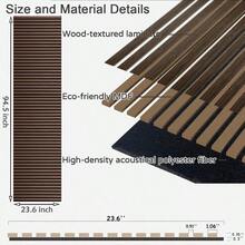 94.5 X 23.6 In Acoustic Wood Wall Panel Flexible Soundproof Absorbing Panels Wood Slat Walls For Interior Wall Decor Brown - 棕色 - 查看 3