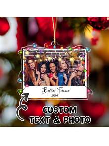 Custom Photo Ornament For Friends, Bestie Ornament, Personalized Friends Besties Christmas Photo Ornament, Gift For Friends, Christmas Gift.,Christmas Gift Supplies