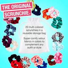 Scunci "The Original" Velvet Scrunchie Hair Ties & Pony Holders, Assorted 20 Count(Terciopelo) - Tipo 1 - Ver 3