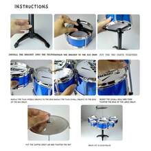 Kids Drum Set Educational And Simulation Percussion Instrument - Blue - View 11