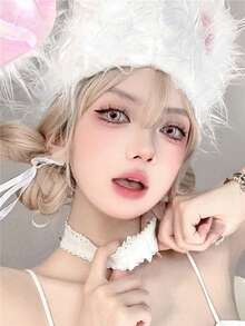 JeweLens 1副泡泡粉色美瞳，动漫万圣节主题 - 粉色 - 查看 5
