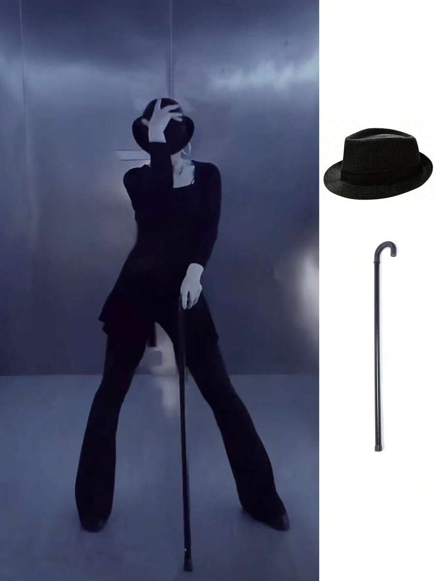 Costume Accessory Set, Hat Combo, Cane Hat, Dancing Costume, Party Costume, Halloween, Holiday Party - Multicolor 1 - View 1