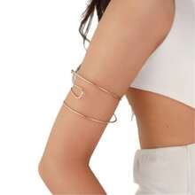 1 قطعة سوار قابل للتعديل بتصميم مفتوح ومتداخل بشكل بسيط وشخصي، أنيق وعصري للذراع