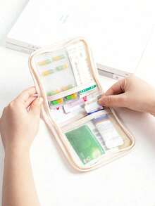 1pc Portable Pill Case, Compact Pill Box, Patterned Pill Organizer Bag, Convenient For Travel, Suitable For Daily/Outdoor/Travel Medication, Health Essential