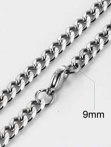 Men's Simple Link Chain Necklace, Stylish Stainless Steel Necklace As A Gift For Him