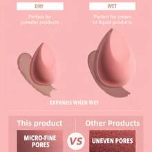 粉色化妆海绵套装，柔软无乳胶，干湿两用，无粉底蛋形粉扑，可重复使用，打造完美妆容（随机），价格实惠，情人节礼物，平价好物，旅行必备，房间装饰，情人节礼物，便宜货，房间，1美元商品，度假必备，女士礼物，卧室，情人节，99美分 - 彩色 - 查看 4