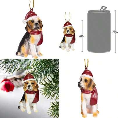 Adornos navideños con diseño de Perros, , Color Completo, 1(BEAGLE)