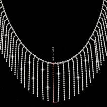 1 Yard Shiny White Rhinestone Decorative Fringe Ribbon - Adjustable Length Asymmetrical Rhinestone Crystal Beaded Fringe Chain For DIY Sewing, Wedding Dress, Clothing Crafts & Home Decour, Sewing Accessories | Adhesive Applications, Sewing Supplies Accessories