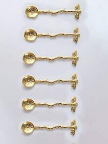 一套锌合金复古雕花工艺咖啡勺蜜蜂圆勺下午茶甜品蛋糕冰淇淋茶匙搅拌勺1件 - 彩色 - 查看 14