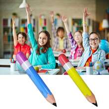 10 piezas de globos de PVC con forma de lápiz gigante y realista (colores de lápices aleatorios), adecuados para la decoración del aula de vuelta a la escuela, decoración de fondo de habitación, accesorios fotográficos, decoración de ventanas navideñas, Pascua - Multicolor - Ver 11