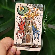 Böser Mond Turm Deck, Russische Version 78 Karten, exquisites künstlerisches Design, komplexe Muster, perfekt für Partyspiele und Weihnachts-, Halloween-, Thanksgiving-Geschenke