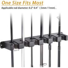 MMSZHL Soporte Horizontal para Cañas de Pescar, Estante de Almacenamiento Negro para 6 Cañas con Protección de Espuma EVA, para Cochera, Barcos y Actividades de Pesca - Negro - Ver 7