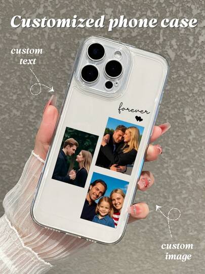 1pc Customized Name Phone Case, Transparent Anti-Drop Full Coverage Compatible With Samsung S25 FE, A13/A21s, 17, 16e, 16 Pro Max, 16 Pro, XR, 11, 14. Fashionable, Colorful, Cute, Personalized, Unique. Customized Ideal Gift