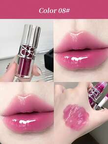Gege Bear 1pc Glossy Hydrating Moisturizing Plump Glass-Like Lip Gloss, Long-Lasting And Non-Sticky - 彩色 - 查看 14