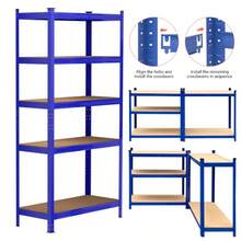Royalswill 5-Shelf Heavy-Duty Garage Shelving, 180x90x40 Cm, 500 Kg Load Capacity, Boltless Metal Frame And 5 Mm MDF Storage Shelves - Bạc - Xem 1