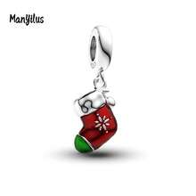 Manyilus Manyilus Original Schmuckanhänger Perlen - Weihnachts-Charm-Kollektion: Weihnachtsgeschenkbox-Charm, Weihnachtsmann-Charm, Weihnachtskranz-Charm, Weihnachtsstrumpf-Charm, Winter-Camping-Charm, Stern & Herz zusammenpassende Charms. Anhänger-Perlen-Charms für Schmuckherstellung, Armband-Anhänger. Geeignet für Armbänder, Armreifen.