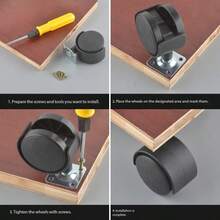 Ruedas giratorias para escritorio de oficina, ruedas para bandeja de computadora, ruedas silenciosas para silla de oficina, accesorios de hardware de pies con ruedas de plástico y nailon