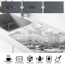 Stove Mat, Stone Pattern Dish Drying Mat, Table Mat, Utensil Drying Mat, Heat Resistant, Non-Slip, Scratch Resistant, Easy To Clean, Suitable For Stove, Countertop, Cabinet, Dishwasher, Washing Machine, Dryer, Induction Cooktop And Ironing Board. Glass Ceramic Stove Top Protector. Heat Resistant Non-Slip Stove Cover. Coffee Mat. Coffee Maker Mat.