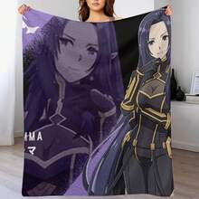 Gamma ガンマ The Eminence In Shadow Throw Blanket Thin Shaggy Large Tourist Blankets - màu đen - Xem 1