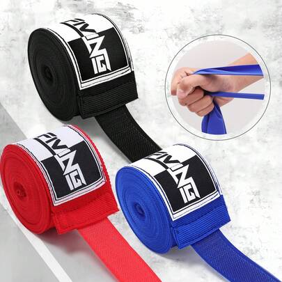 FIVING 1 Pair Boxing Hand Wraps, 3 Meters Non-Elastic & 4.5m Elastic Wraps, For MMA, Muay Thai And Kickboxing, Provide Support And Protection For Boxing Techniques, Sweat-Absorbent Wrist Wrap, For Taekwondo, Martial Arts Training, Made Of Soft Fabric, Flexible Sports Bandage, Good For Competition And Training To Protect Wrists And Hands, Self-Wrap