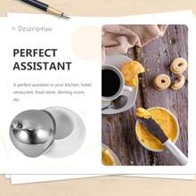 YARNOW Mantequera de cerámica con cúpula redonda de acero inoxidable para mantequilla recipiente de porcelana para guardar quesos y magdalenas - Pago - Ver 4