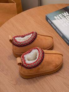 1双婴幼儿踝靴秋冬新款韩版软底学生靴儿童加厚平底防滑雪地靴宝宝踝靴