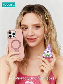 Koolife 1pc 360° Rotating Bracket Phone Case, Shockproof Air Cushion Full Protection, Liquid Anti-Slip PC+TPU Material, Independent Buttons, Suitable For IPhone 17 ProMax/17/17 Pro/17 Air/15/15 Plus/15 Pro/15 ProMax/16/16 Plus/16 Pro/16 ProMax/16e