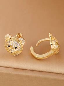 1 Paar süße Bären Ohrstecker aus kubischem Zirkonia, geeignet für den täglichen Gebrauch von Frauen