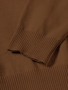 GRDR Men's Turtleneck Long Sleeve Knit Sweater, Versatile For Daily Wear - Brown - View 6