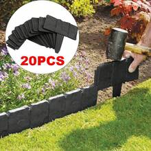 Aimall 20 Pieces Garden Edging Landscape Edge Lawn Garden Fence Decorative Landscape Border Landscaping Tape Suitable For Lawn Flower Bed Yard - Xám - Xem 8
